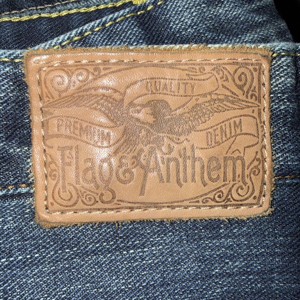 Flag Anthem Men’s Relaxed Fit Straight Leg Dark Wash Blue Jeans 40 Nashville